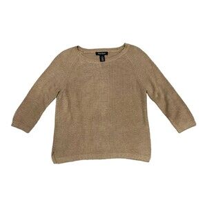 White House Black Market Brown Ribbed Knit Sweater XS